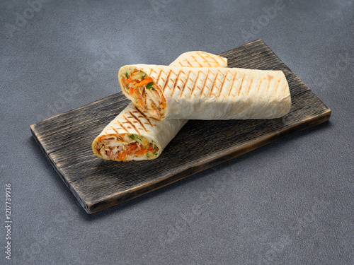 delicious shawarma, sausage and doner