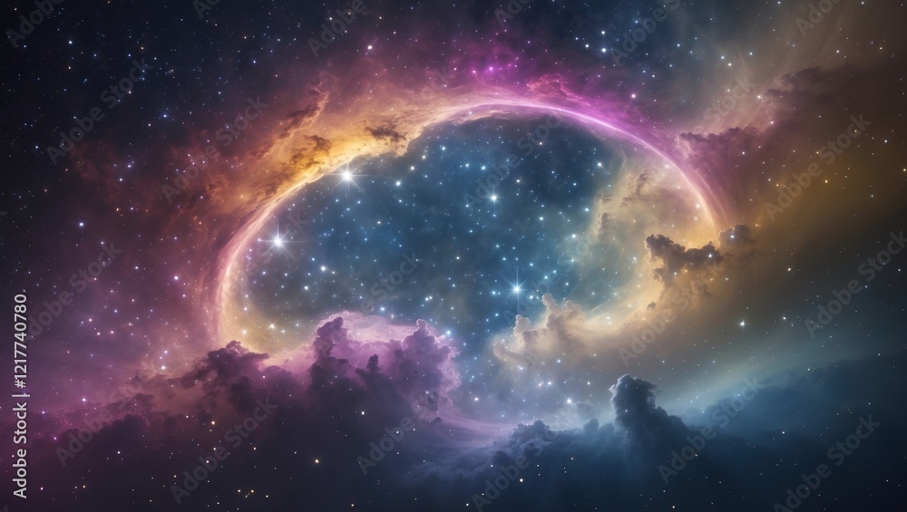 Fototapeta premium Mesmerizing nebula arch in cosmic serenity