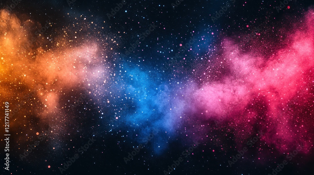 Naklejka premium Cosmic Nebula Colorful space clouds, starry background, design element