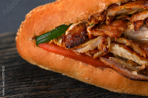 delicious shawarma, sausage and doner