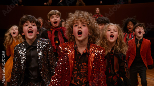  Youth and Children Performing on a Theater Stage