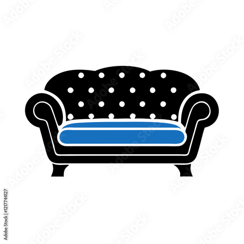 Tufted sofa icon
