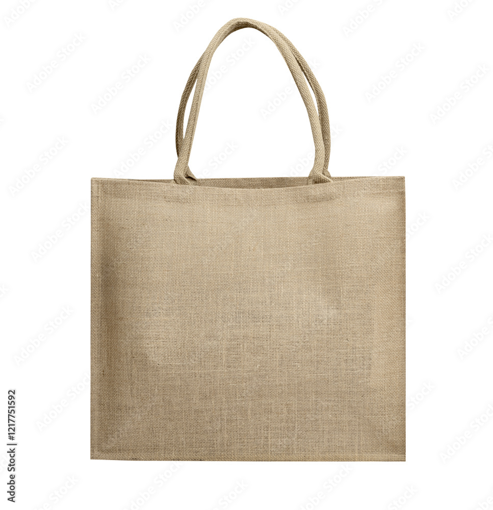 Εκτύπωση καμβά Hessian bag front view isolated on white, nobody, single object