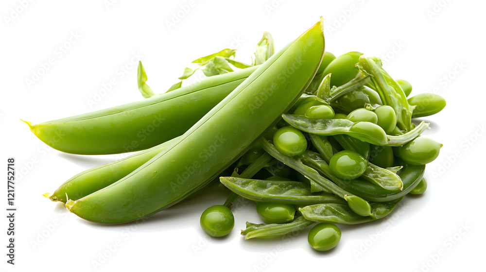 A bunch of green beans and green peas are piled on top of each other. generated using AI A bunch of green beans and green peas are piled on top of each other. generated using AI