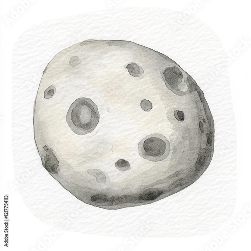 Watercolor Moon Illustration photo