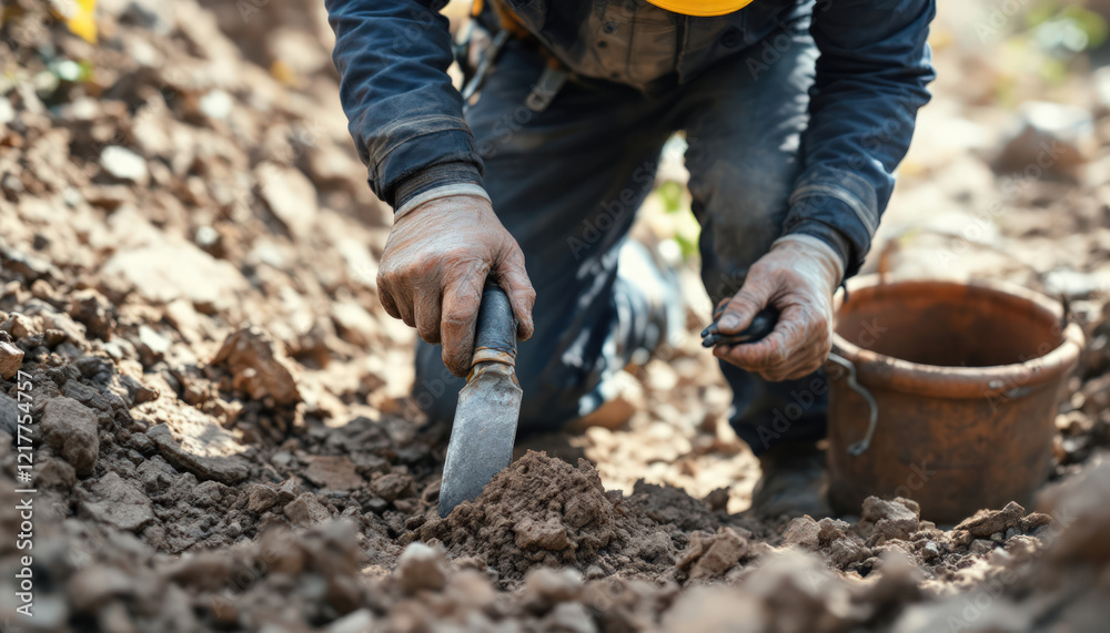 Fototapeta premium Archaeological Excavation: Uncovering History's Secrets
