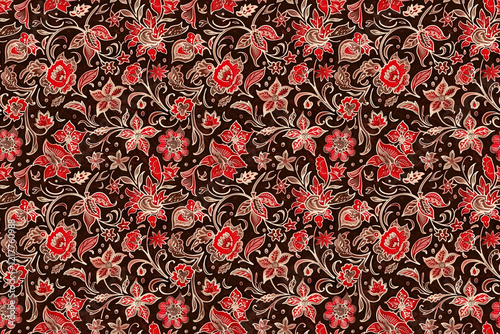 Seamless batik red and brown pattern