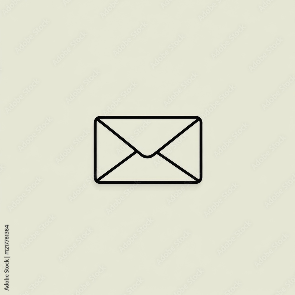 Minimalist Outline of an Envelope. Iconic Representation of Electronic Mail for Contact and Communication Minimalist Outline of an Envelope. Iconic Representation of Electronic Mail for Contact and Communication