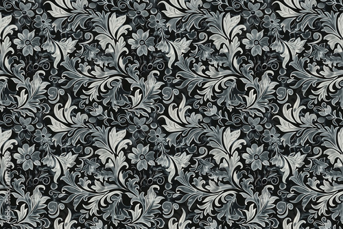 Seamless batik black and gray pattern