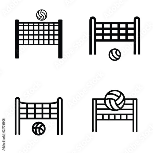 A set of volley ball net vector illustration