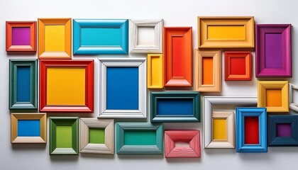 3d render of a set of colorful windows
