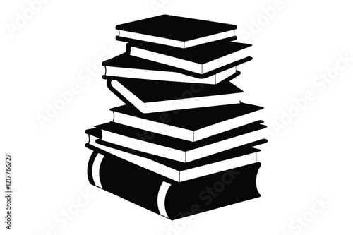 Stacked books vector illustration, education and learning