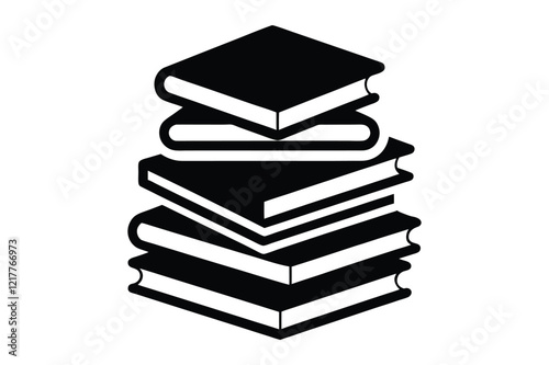 Stacked books vector illustration, education and learning
