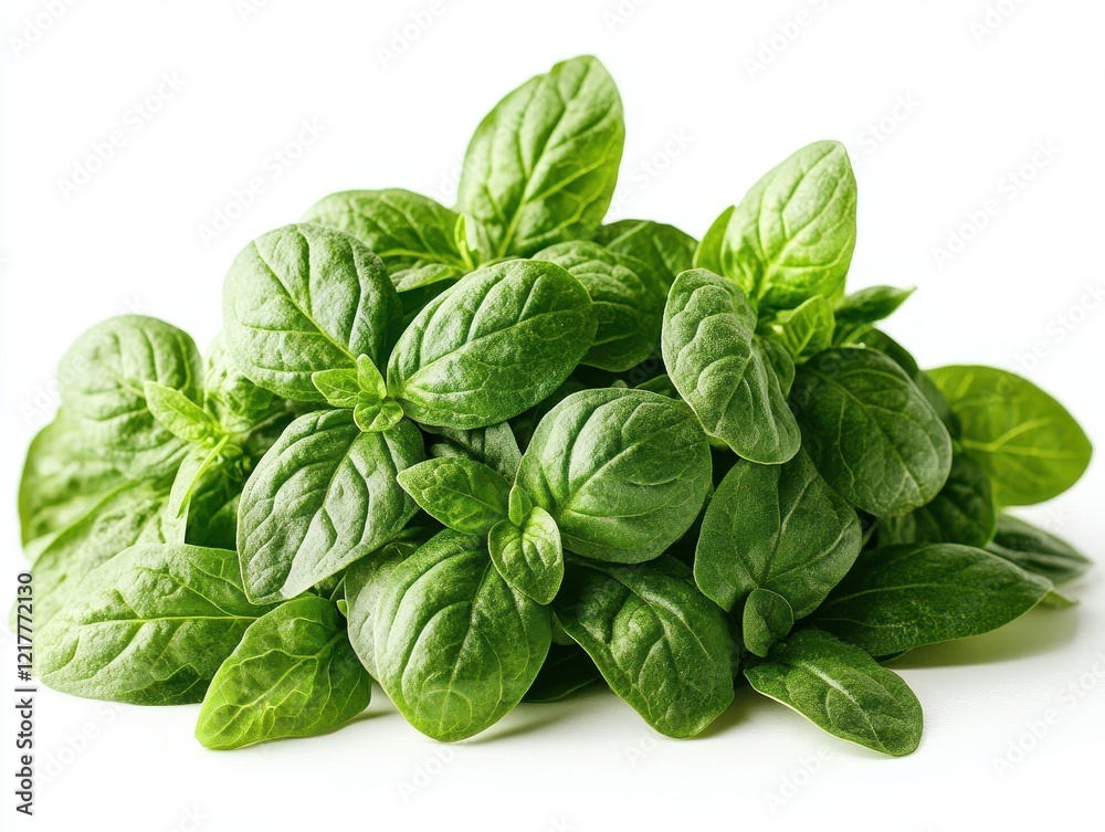 A fresh bunch of vibrant green basil leaves. A fresh bunch of vibrant green basil leaves.