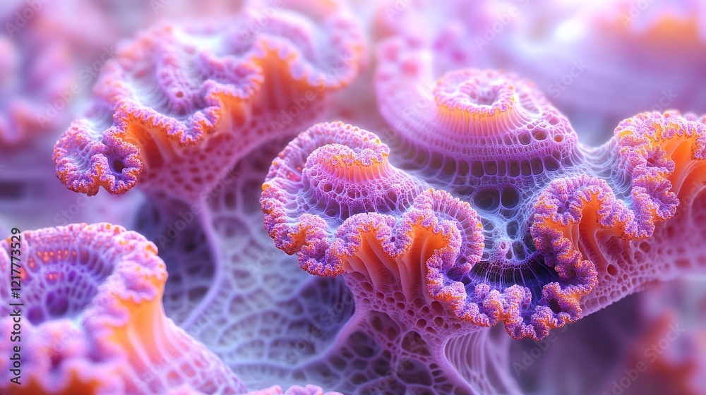 Obraz premium Vivid Close-Up of Intricate Coral Structures Thriving in a Vibrant Underwater Ecosystem During Daylight