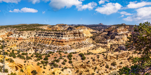 Obraz na płótnie Sand Bench view area in the San Rafael Swell, Utah. The San Rafael Swell exposed layers of the eroded earths crust revealing millions of years of earths history w salonie