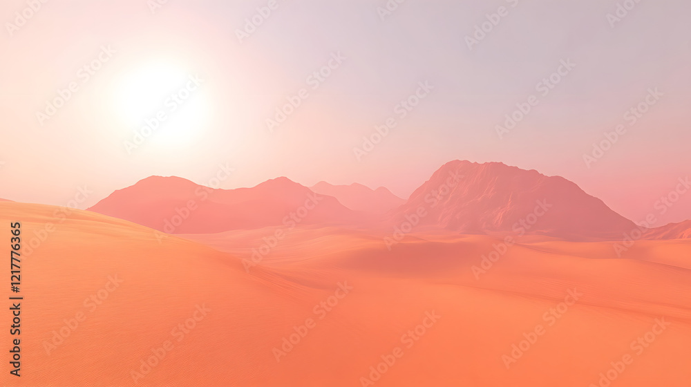 beautiful desert dunes with light fog in the background beautiful desert dunes with light fog in the background