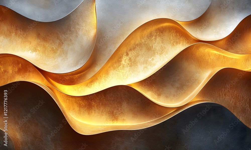 Abstract golden flowing waves with light effect background for decorative use Abstract golden flowing waves with light effect background for decorative use