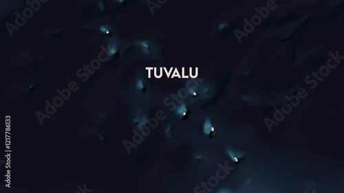 Zoom from Earth to Tuvalu. World map animation with country borders, Images from NASA