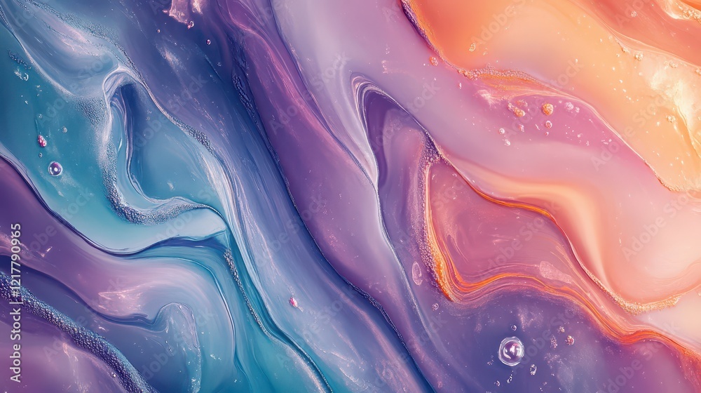 Obraz premium Colorful abstract fluid art with vivid swirls and textures