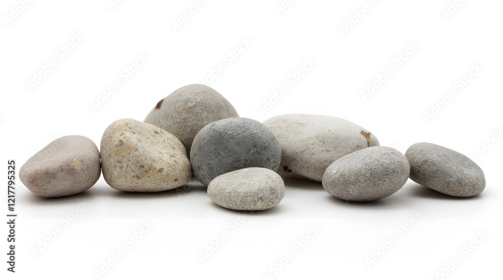 rocks and stones set on white background rocks and stones set on white background