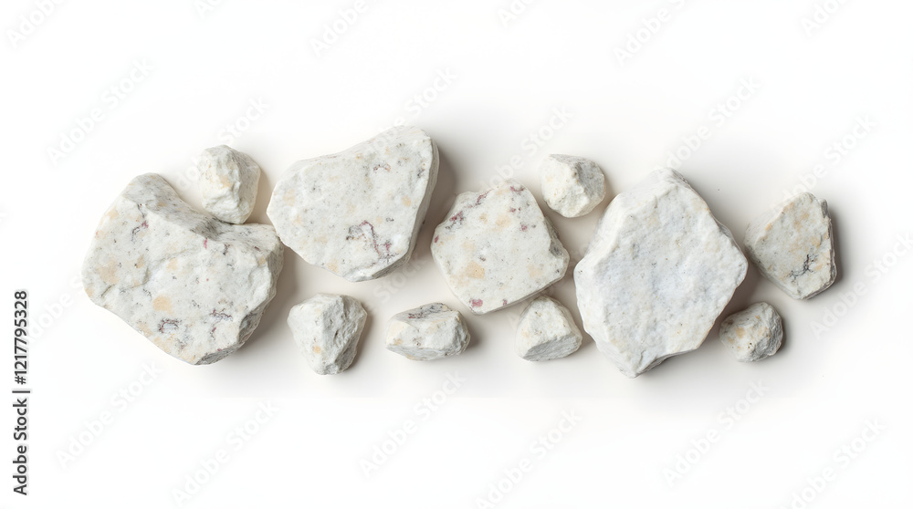 rocks and stones set on white background rocks and stones set on white background