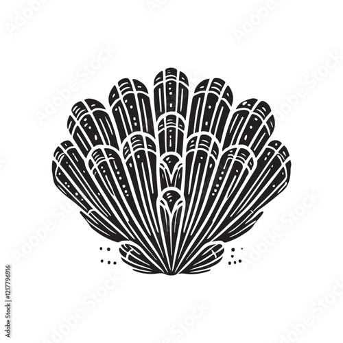 Black Color Barnacle silhouette design Vector Illustration, Solid White Background (3).eps