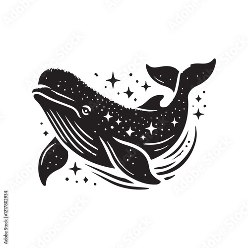 Black Color Beluga Whale silhouette design Vector Illustration, Solid White Background (16).eps