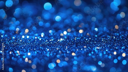 Glittering Blue Sparkle Background with Circles