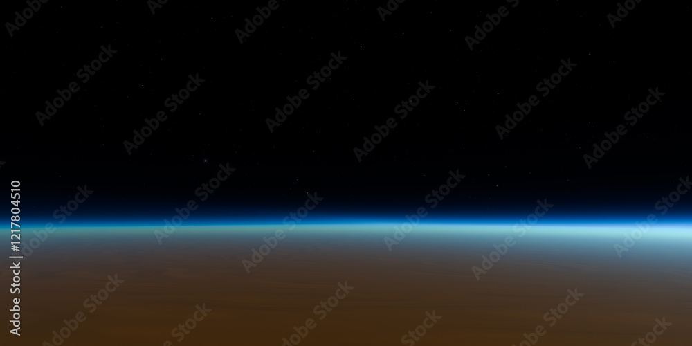 Fototapeta premium Breathtaking view of earth from space with stunning starry sky horizon