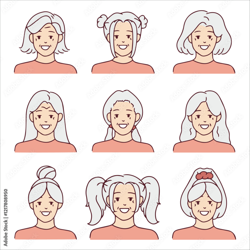 A collection of hairstyles for senior women. Includes a variety of elegant and simple styles for all ages A collection of hairstyles for senior women. Includes a variety of elegant and simple styles for all ages