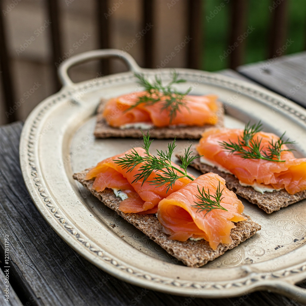 Knäckebrotö mit Räucherlachs