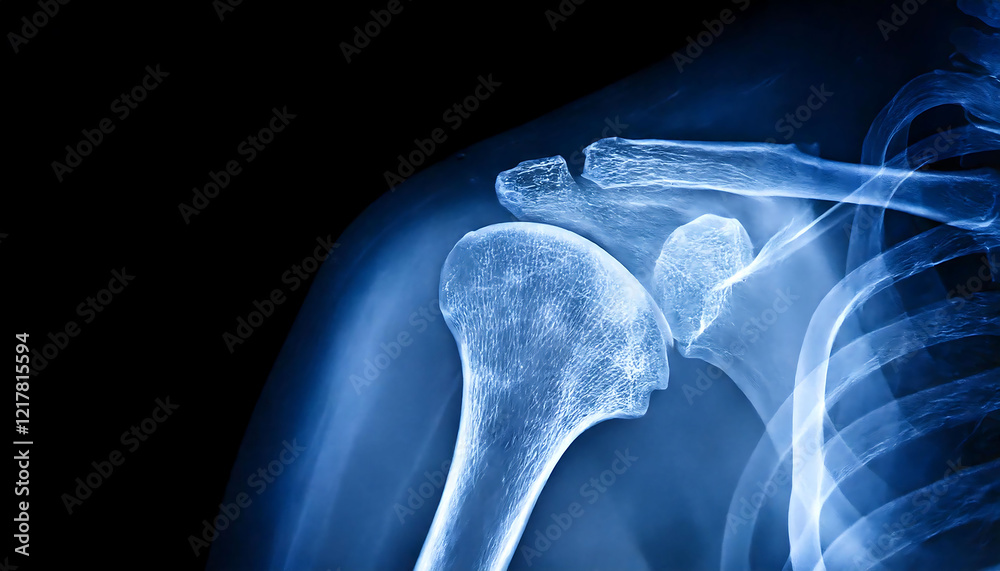 High-resolution X-ray image showcasing a human shoulder joint. Detailed bone structure is visible, perfect for medical, anatomical, or scientific publications. High-resolution X-ray image showcasing a human shoulder joint. Detailed bone structure is visible, perfect for medical, anatomical, or scientific publications.