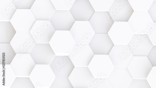White hexagons geometric ba...