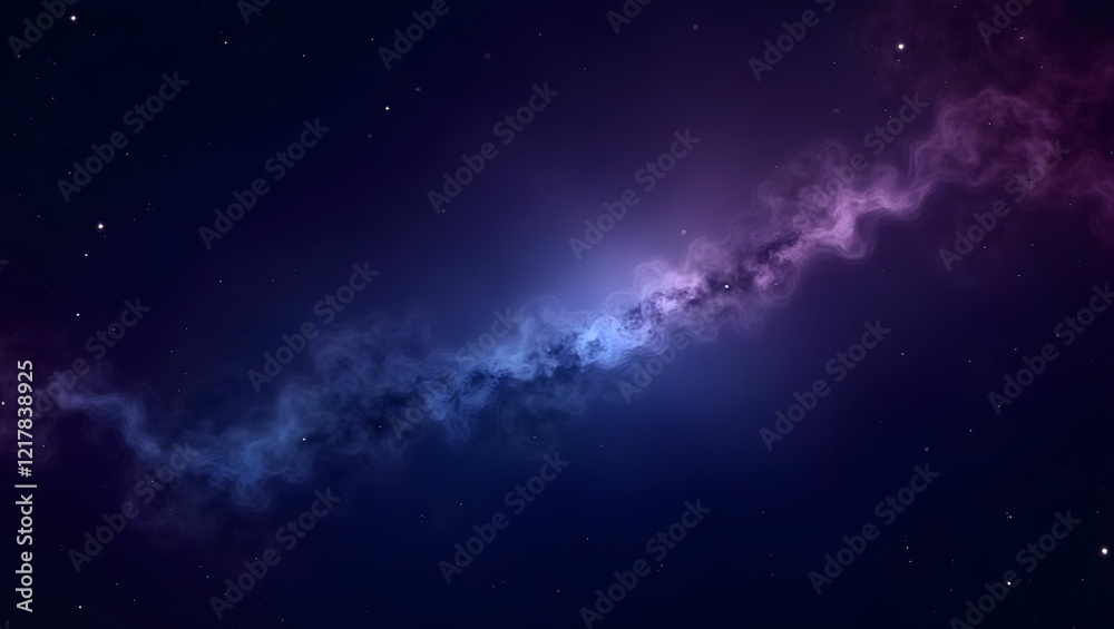 Fototapeta premium Deep cosmic gradient with plum purple, midnight blue, star-like specks, and nebulous swirls for space-themed designs