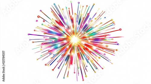 Wallpaper Mural Vibrant Realistic Colorful Fireworks Display at Night Sky Torontodigital.ca