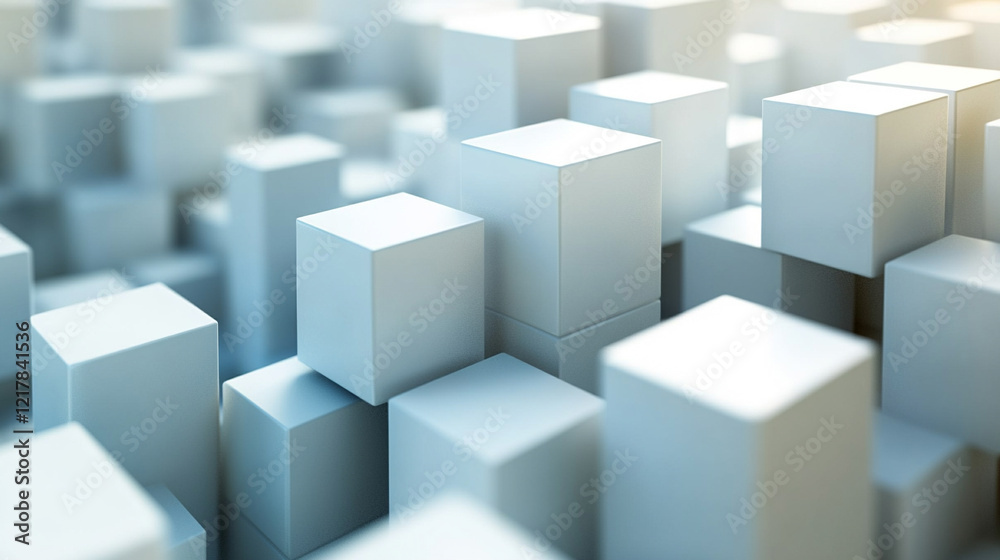 A white city with cube-shaped buildings, 3D rendered in an isometric view, minimalistic bright tones, modern aesthetic, with blurred background and empty space for caption on the side
A white city with cube-shaped buildings, 3D rendered in an isometric view, minimalistic bright tones, modern aesthetic, with blurred background and empty space for caption on the side