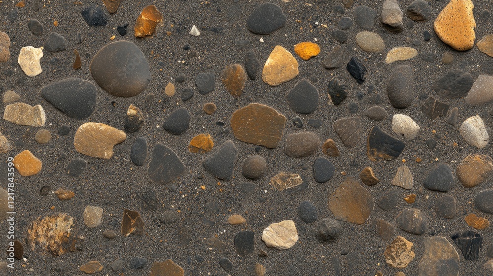 Dark and Golden Pebbles Texture A Seamless Rock and Gravel Surface Background Dark and Golden Pebbles Texture A Seamless Rock and Gravel Surface Background