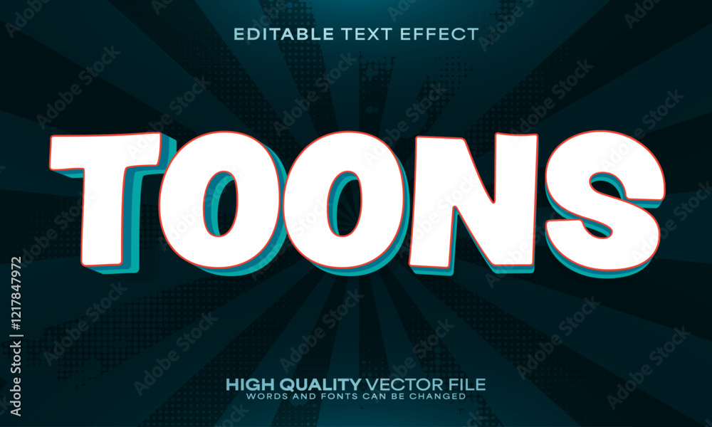 Obraz premium Cartoon comic text effect, editable text effect and child 3d font style bold shadow fun poster design