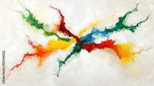 Wallpaper Mural Vibrant Abstract Painting with Dynamic Color Splashes Torontodigital.ca
