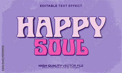 Retro hippie text effect, editable text effect and vintage 3d font style bold shadow psychedelic poster design