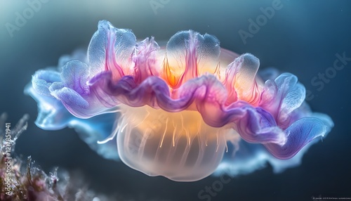A Stunning Purple And Blue Jellyfish Underwater