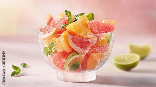  Oranges, Limes, Grapefruit on a Table