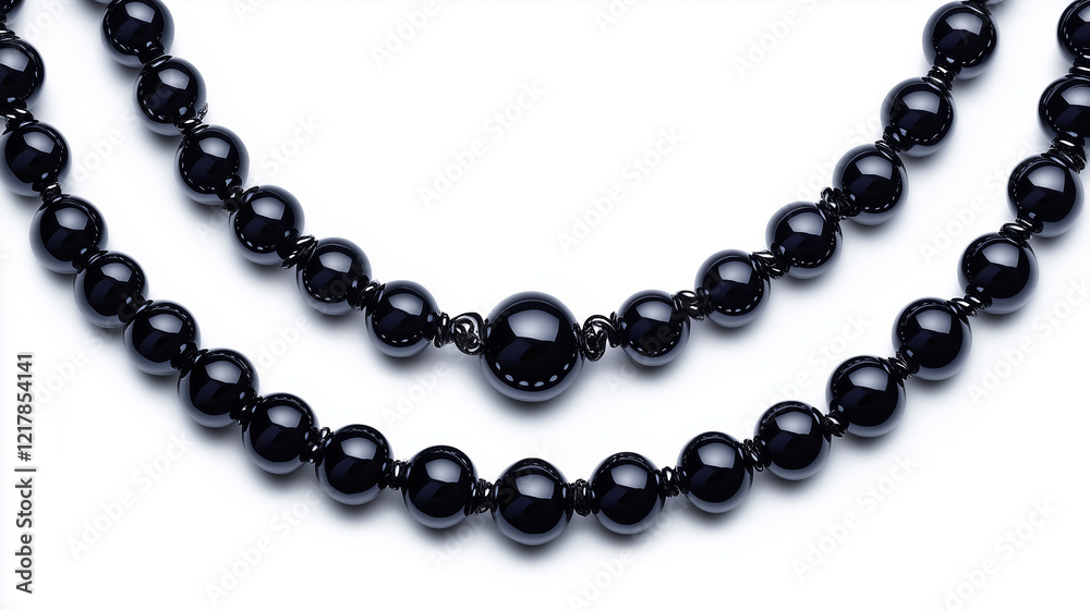 black necklace isolated on white background black necklace isolated on white background