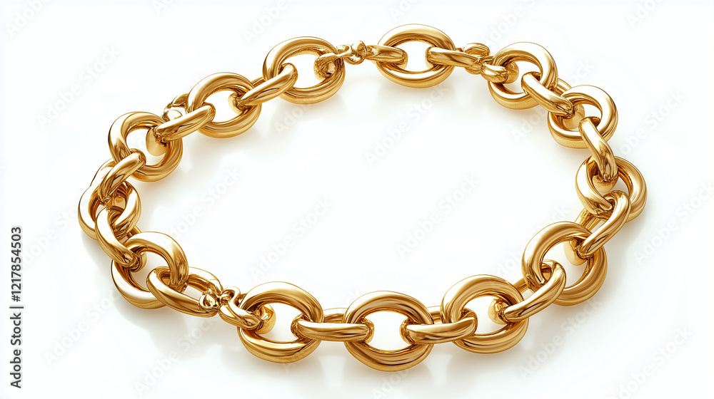 Fototapeta premium golden necklace isolated on white background