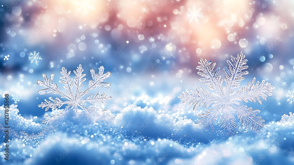Snowflakes On Snow - Christmas And Winter Background - Natural Snowdrift Close Up With Abstract Light,
Snowflakes On Snow - Christmas And Winter Background - Natural Snowdrift Close Up With Abstract Light,