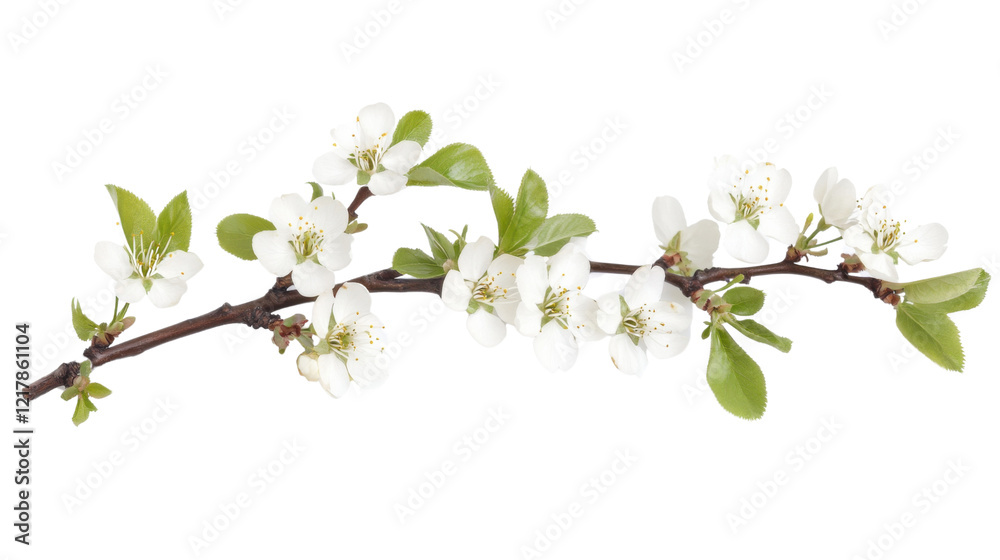 Fototapeta premium White cherry blossom on transparent background