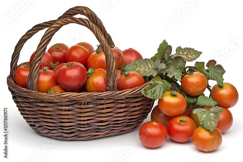 Fresh Tomatoes in a Basket photo