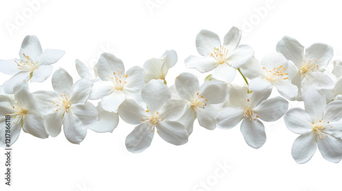 White flower blossom on transparent background