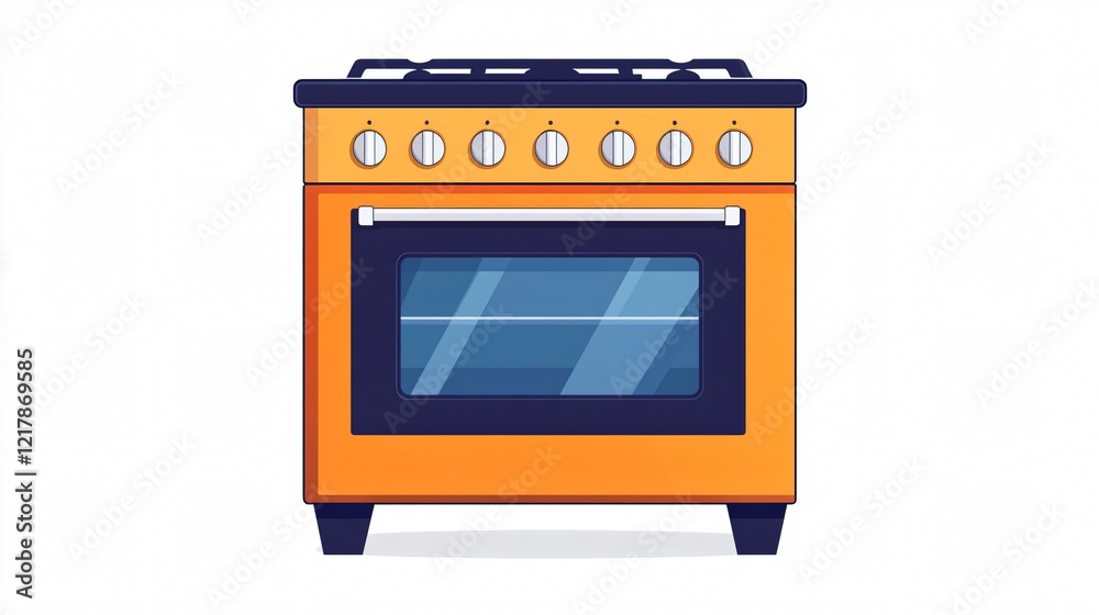 Obraz premium Stylish Domestic Kitchen Oven Icon Isolated on White Background